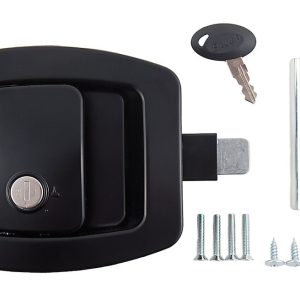 AP Products Access Door Latch, Baggage Door, Replacement for Existing Bauer Slam Latch, Paddle Handle, With 2 Keys, Black – 013-671