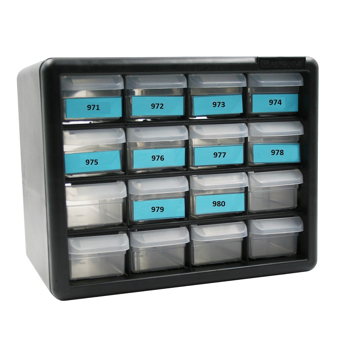 AP Products Key Storage Case, Bauer, Cabinet with Drawers, 10-1/2 Inch Width X 6-1/2 Inch Depth X 9 Inch Height, Gray with Clear Drawers – 013-715