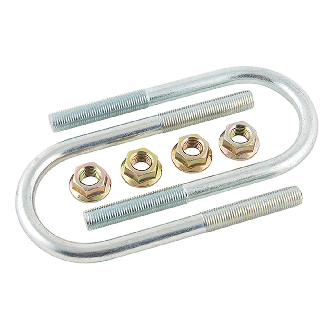 AP Products Leaf Spring Axle U Bolt Kit, 5.10 Inch Length, 2.38 Inch Width, 1/2 Inch – 20 Thread Size, Round – 014-122073-2