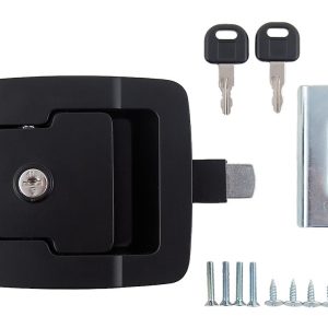 AP Products Access Door Latch, Baggage Door, Replacement for Existing Fastec Slam Latch, Paddle Handle, With 2 Keys, Black – 015-246219