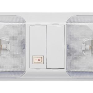 AP Products Interior Light, Brilliant Light ™, Double Ceiling Light, Double Clear Lens with LED Bulb, Single – 016-BL3003