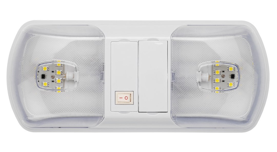 AP Products Interior Light, Brilliant Light ™, Double Ceiling Light, Double Clear Lens with LED Bulb, Single – 016-BL3003