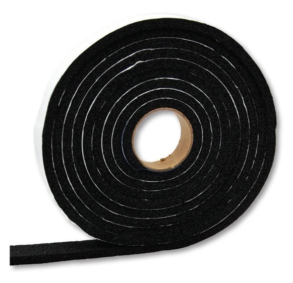 AP Products Multi Purpose Weather Stripping, Roll, 5/32 Inch Thickness X 1/2 Inch Width X 50 Foot Length, Black, Single – 018-5321250