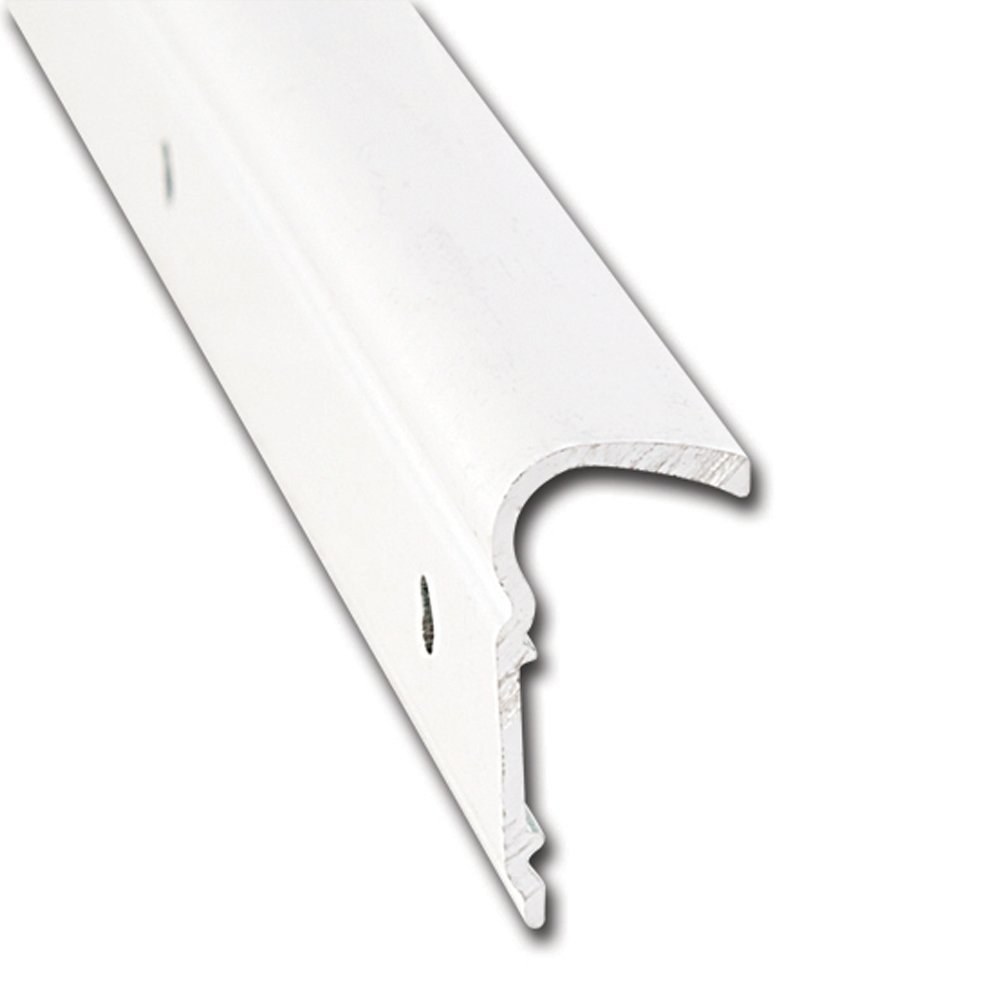 AP Products Trim Molding, Non-Insert Roof Rim Type, 1-1/8 Inch Height X 1/2 Inch Width X 16 Foot Length, Polar White, Aluminum, Single – 021-51101-16