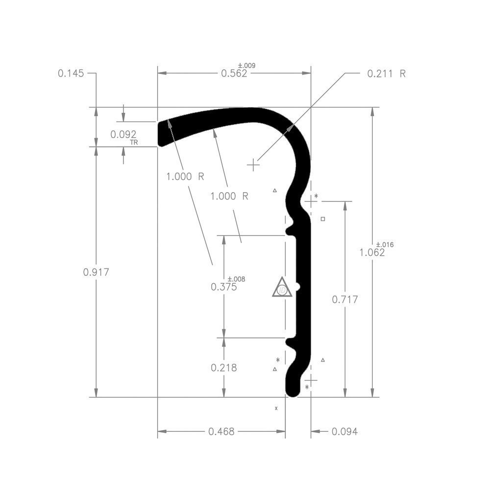 AP Products Trim Molding, Non-Insert Roof Rim Type, 1-1/8 Inch Height X 1/2 Inch Width X 16 Foot Length, Polar White, Aluminum, Single – 021-51101-16