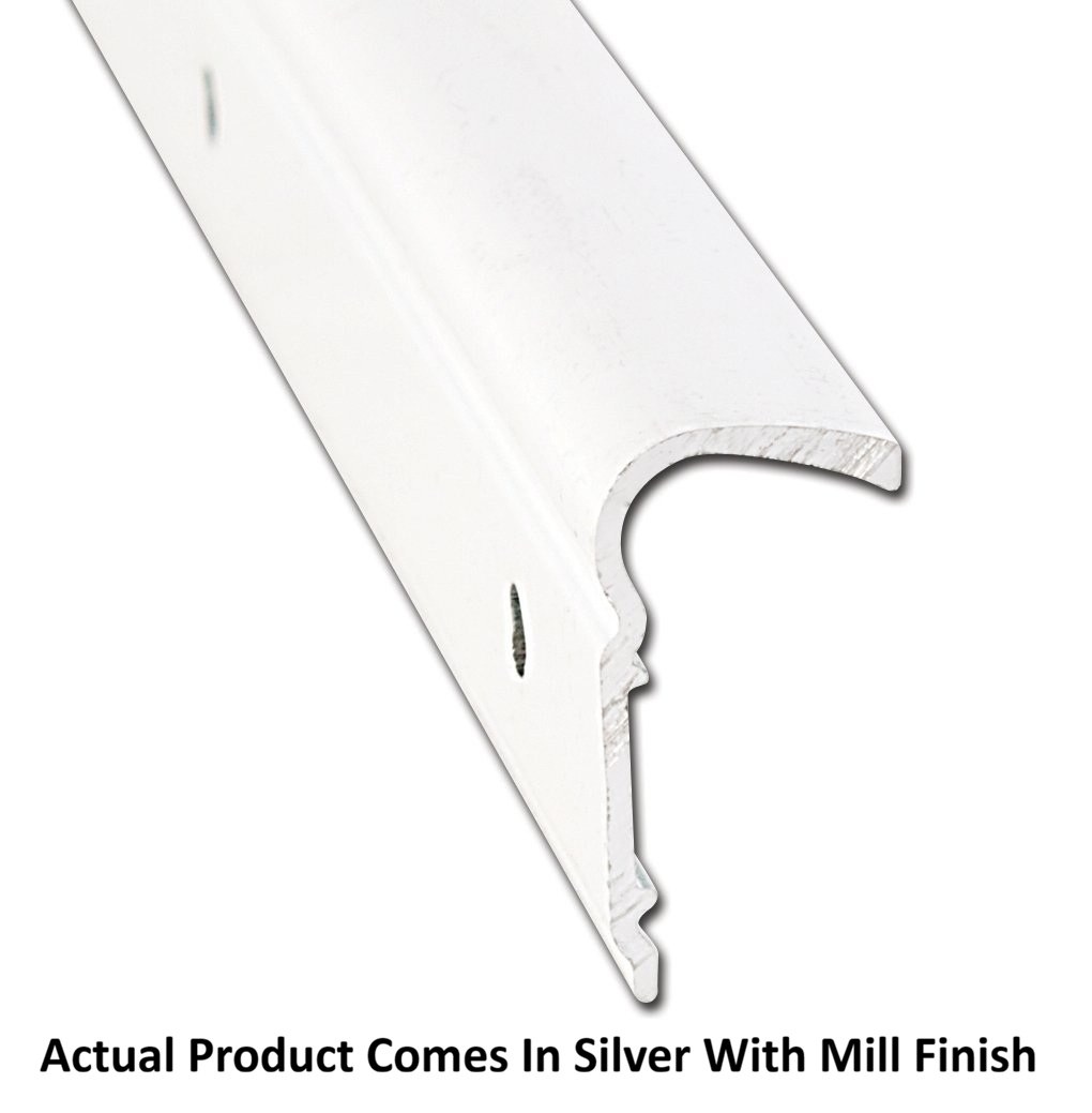 AP Products Trim Molding, Non-Insert Roof Rim Type, 1-1/8 Inch Thickness X 1/2 Inch Width X 8 Foot Length, Silver with Mill Finish – 021-51103-8