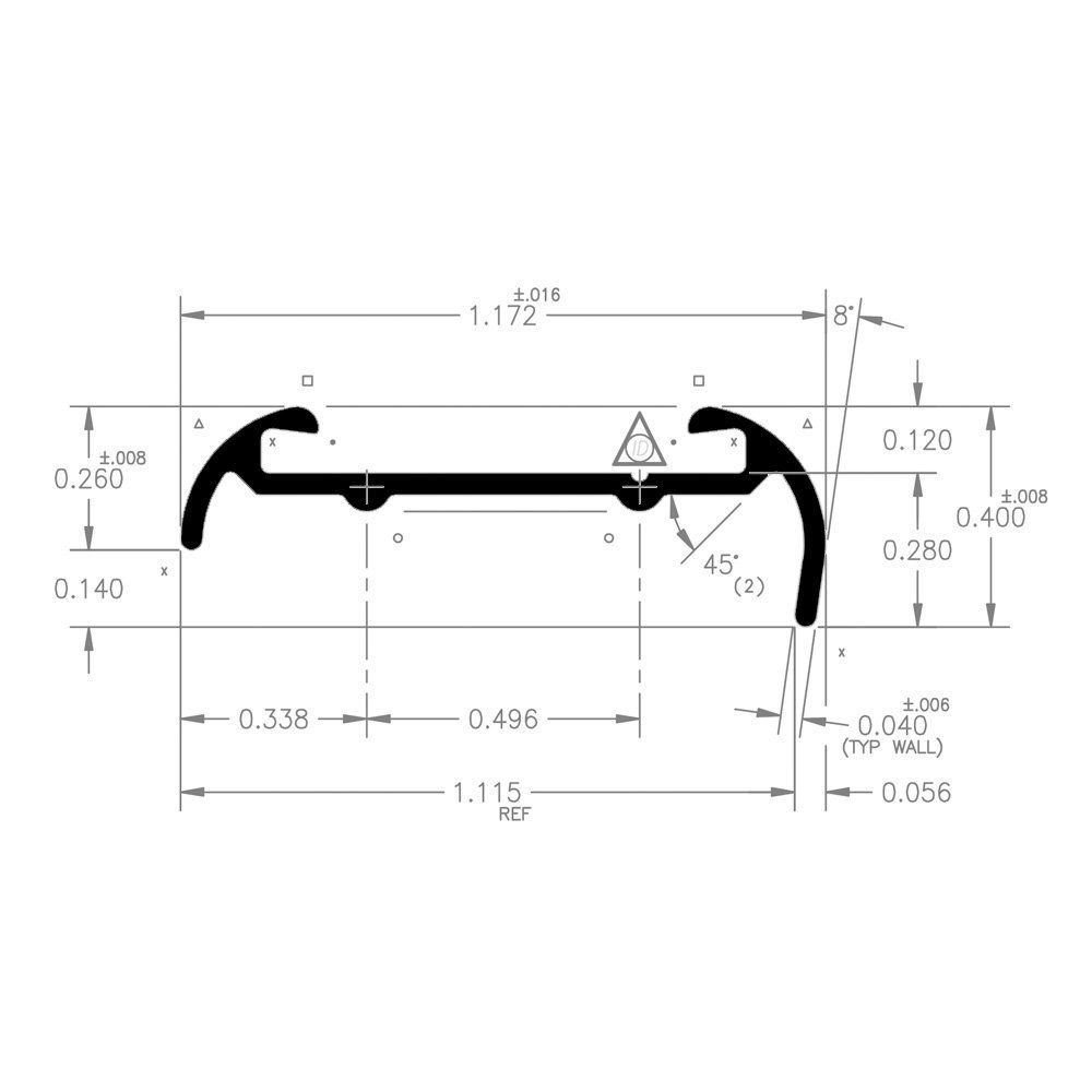 AP Products Trim Molding, Short Lip Insert Type, 1-3/16 Inch Height X 2/5 Inch Width X 16 Foot Length, Black, Aluminum, Single – 021-51602-16