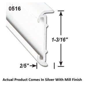 AP Products Trim Molding, Short Lip Insert Type, 1-3/16 Inch Thickness X 2/5 Inch Width X 8 Foot Length, Silver with Mill Finish – 021-51603-8