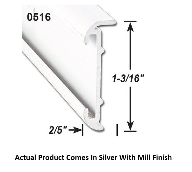 AP Products Trim Molding, Short Lip Insert Type, 1-3/16 Inch Thickness X 2/5 Inch Width X 8 Foot Length, Silver with Mill Finish – 021-51603-8