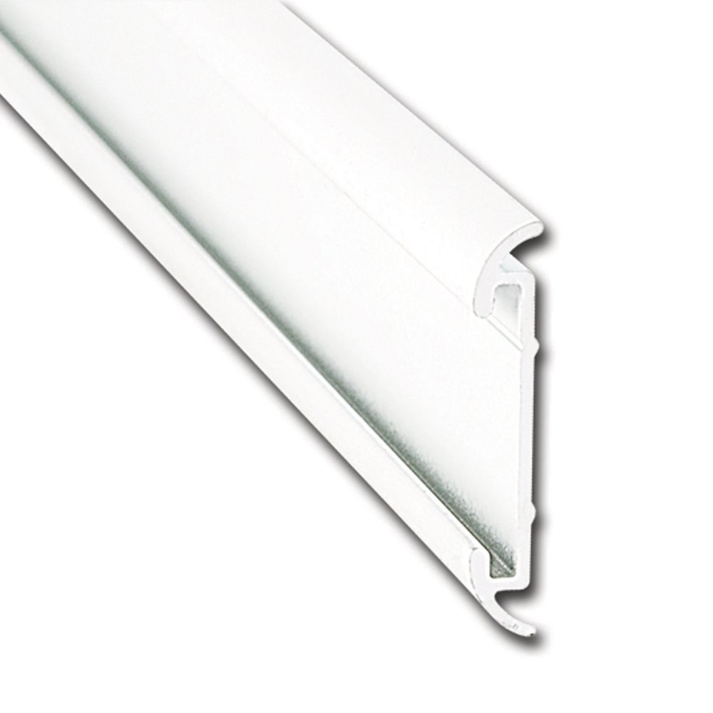AP Products Trim Molding, Flat Trim Type, With Insert, 1-1/4 Inch Height X 1/5 Inch Width X 8 Foot Length, Polar White, Aluminum, Single – 021-54601-8