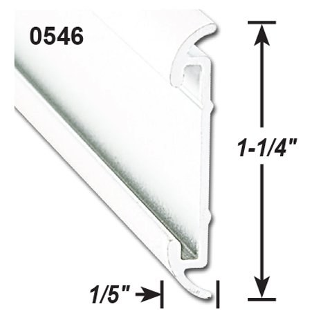 AP Products Trim Molding, Flat Trim Type, With Insert, 1-1/4 Inch Height X 1/5 Inch Width X 8 Foot Length, Polar White, Aluminum, Single – 021-54601-8