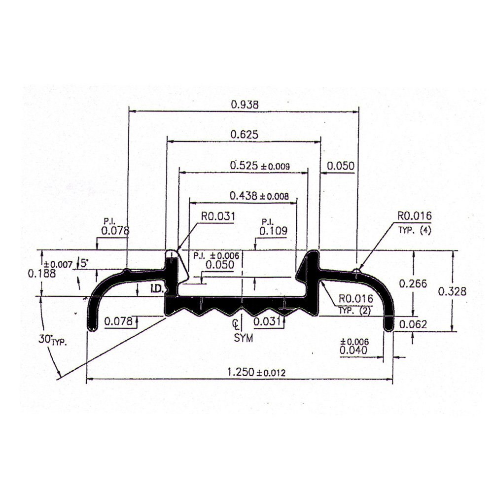 AP Products Trim Molding, Insert Molding Trim Type, 1-1/4 Inch Height X 1/3 Inch Width X 16 Foot Length, Polar White, Aluminum – 021-56401-16