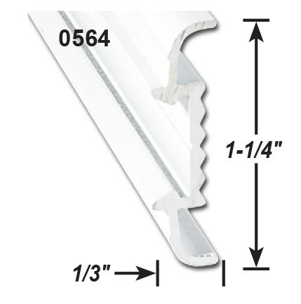 AP Products Trim Molding, Insert Molding Trim Type, 1-1/4 Inch Height X 1/3 Inch Width X 16 Foot Length, Polar White, Aluminum – 021-56401-16