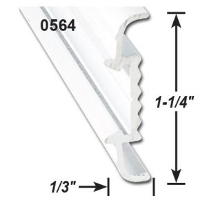 AP Products Trim Molding, Insert Molding Trim Type, 1-1/4 Inch Height X 1/3 Inch Width X 8 Foot Length, Polar White, Aluminum – 021-56401-8