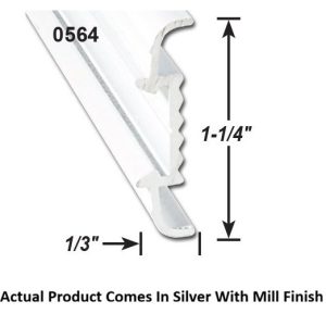 AP Products Trim Molding, Insert Molding Trim Type, 1-1/4 Inch Thickness X 1/3 Inch Width X 16 Foot Length, Silver with Mill Finish – 021-56403-16
