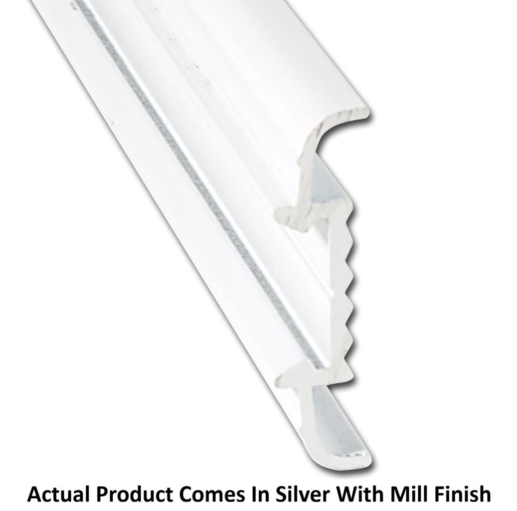AP Products Trim Molding, Insert Molding Trim Type, 1-1/4 Inch Thickness X 1/3 Inch Width X 8 Foot Length, Silver with Mill Finish – 021-56403-8