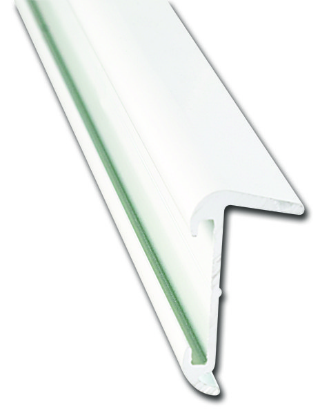 AP Products Trim Molding, Insert Roof Edge Type, 1-1/16 Inch Thickness X 5/8 Inch Width X 16 Foot Length, Polar White, Aluminum, Single – 021-57401-16