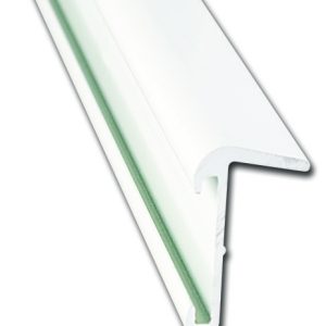 AP Products Trim Molding, Insert Roof Edge Type, 1-1/16 Inch Thickness X 5/8 Inch Width X 8 Foot Length, Polar White, Aluminum, Single – 021-57401-8