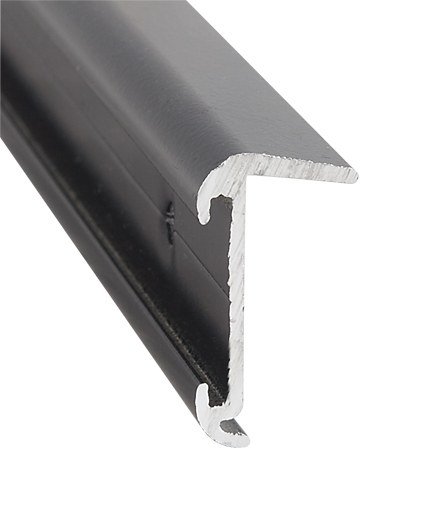 AP Products Trim Molding, Insert Roof Edge Type, 1-1/16 Inch Thickness X 5/8 Inch Width X 8 Foot Length, Black, Aluminum, Single – 021-57402-8