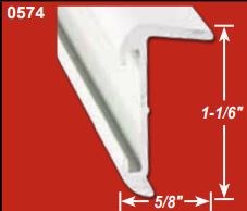 AP Products Trim Molding, Insert Roof Edge Type, 1-1/16 Inch Thickness X 5/8 Inch Width X 16 Foot Length, Mill, Aluminum, Single – 021-57403-16