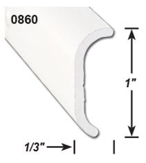 AP Products Trim Molding, Short Leg Trim Type, 1 Inch Height X 1/3 Inch Width X 8 Foot Length, Polar White, Aluminum – 021-86001-8
