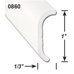 AP Products Trim Molding, Short Leg Trim Type, 1 Inch Thickness X 1/3 Inch Width X 8 Foot Length, Black, Aluminum – 021-86002-8