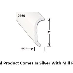 AP Products Trim Molding, Short Leg Trim Type, 1 Inch Thickness X 1/3 Inch Width X 16 Foot Length, Silver with Mill Finish, Aluminum – 021-86003-16