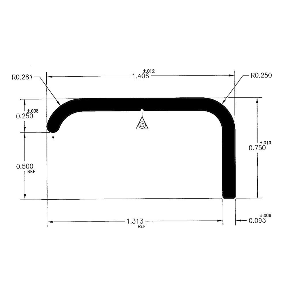 AP Products Trim Molding, Long Leg Non Insert Trim Type, 1-2/5 Inch Thickness X 3/4 Inch Width X 8 Foot Length, Black, Aluminum, Single – 021-86102-8