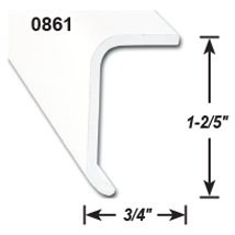 AP Products Trim Molding, Long Leg Non Insert Trim Type, 1-2/5 Inch Thickness X 3/4 Inch Width X 8 Foot Length, Black, Aluminum, Single – 021-86102-8