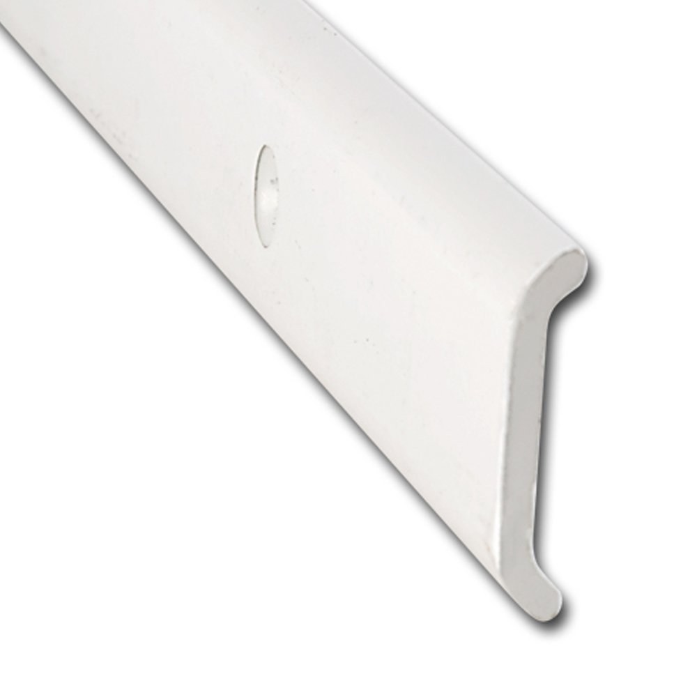 AP Products Trim Molding, Non-Insert Flat Trim Type, 1-1/32 Inch Height X 1/6 Inch Width X 16 Foot Length, Polar White, Aluminum – 021-87201-16