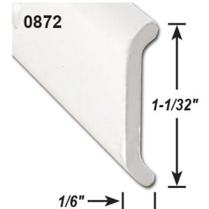AP Products Trim Molding, Non-Insert Flat Trim Type, 1-1/32 Inch Height X 1/6 Inch Width X 8 Foot Length, Polar White, Aluminum – 021-87201-8