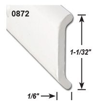 AP Products Trim Molding, Non-Insert Flat Trim Type, 1-1/32 Inch Thickness X 1/6 Inch Width X 8 Foot Length, Black, Aluminum – 021-87202-8