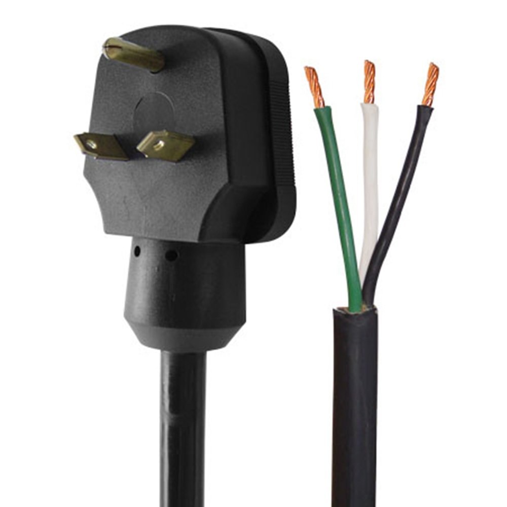 AP Products Power Cord, Power Supply Cord, 30 Amp Plug End, 10/3 Gauge, 35 Foot Length, Black, Without Plug Head Handle, Stw Wire Type – 16-00566