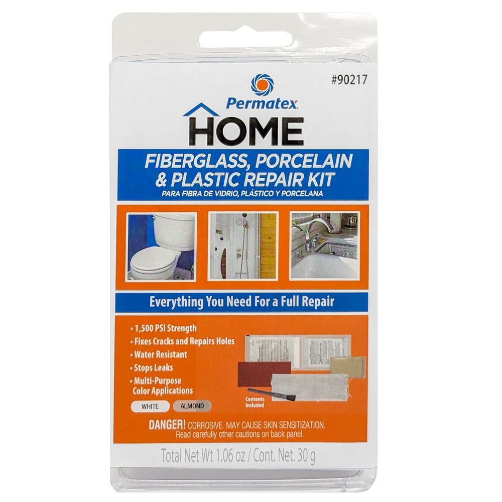 AP Products Bathtub Repair Kit, Use to Stop Leaks/ Repair Holes/ Fills Cracks, For Use with Plastic/ Fiberglass/ Ceramic – 002-90217