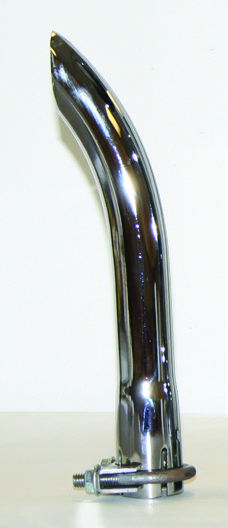 AP Products Exhaust Side Pipe Turnout, 2-1/4 Inch Inlet Diameter, 12 Inch Length, Double Chrome Plated – CTD-2250