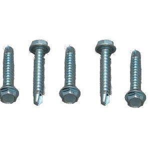AP Products Screw, Self Tapping Type, 8 Inch X 1 Inch Length, Unslotted Hex Washer Head, Case of 100, Zinc Plated – 012-DP100 8 X 1
