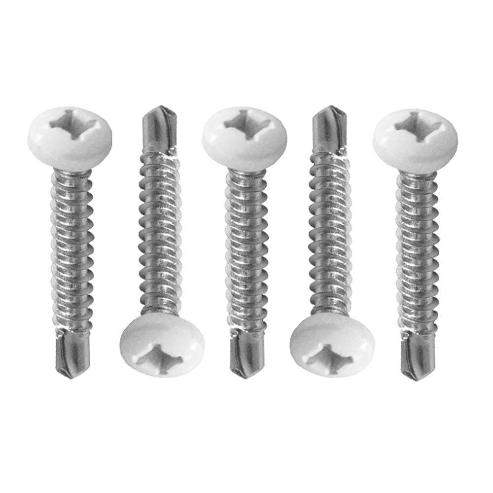 AP Products Screw, Self Tapping, #8 X 1 Inch Length, Pan Head, White, 500 Per Carton – 012-PTK500W 8X1