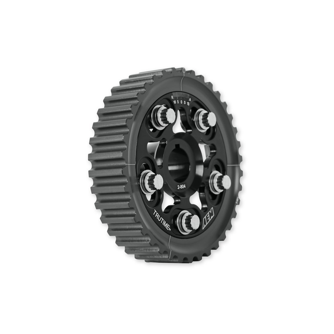 Aem Electron Camshaft Timing Gear, Tru-Time, Honda D16Y7/D16Y8 Engines, 5 Bolt, Adjustable, Black, Aluminum – 23-804BK