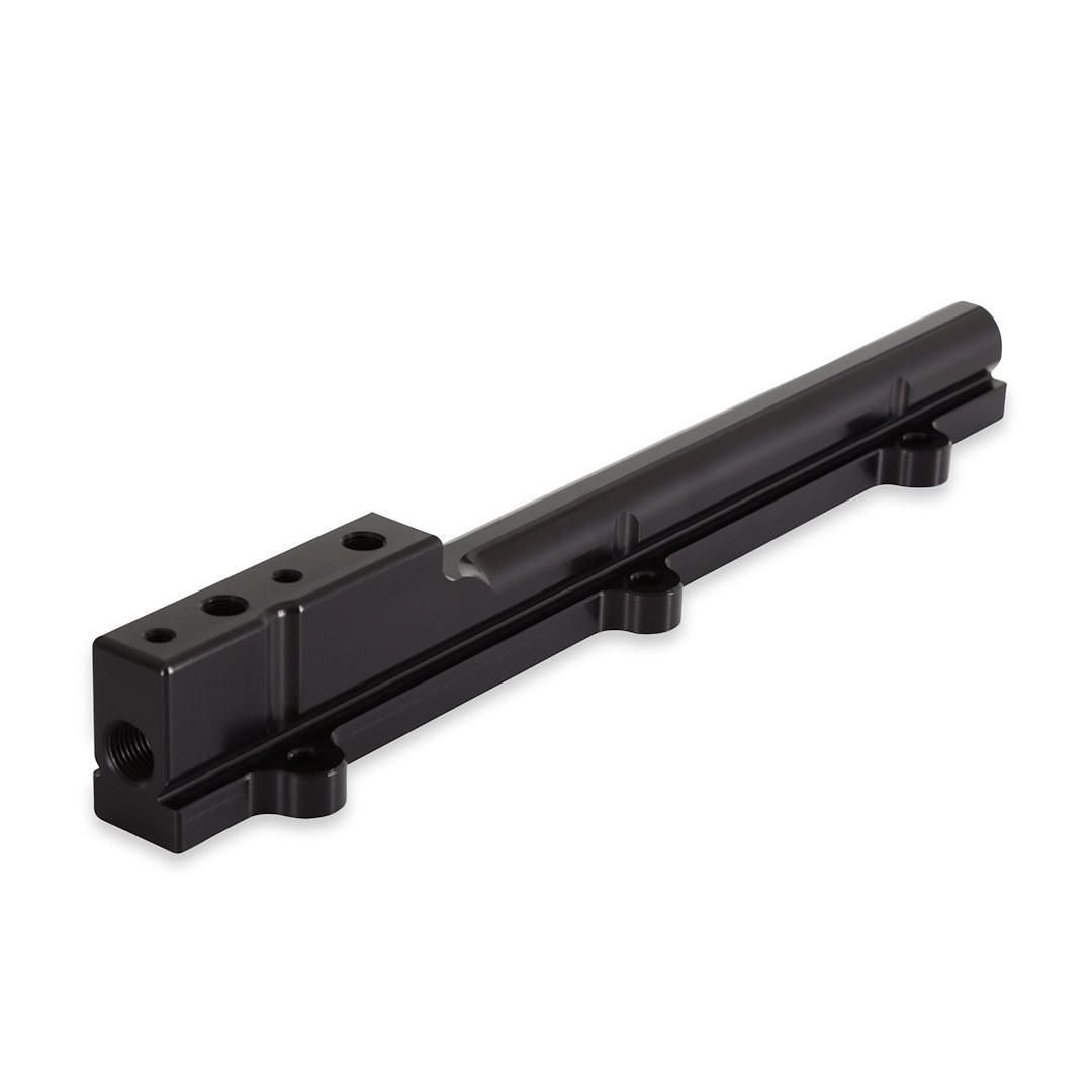 Aem Electron Fuel Injector Rail, High Volume, Anodized, Black, Aluminum, 1/2 Inch Bore Diameter, 9/16-18 Inch Threads, Single – 25-100BK