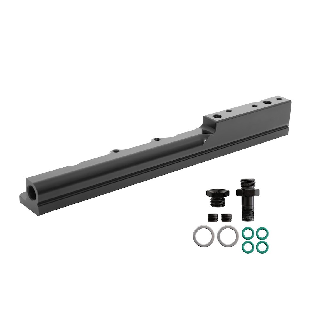 Aem Electron Fuel Injector Rail, High Volume, Anodized, Black, Aluminum, 1/2 Inch Bore Diameter, 9/16-18 Inch Threads, Single – 25-103BK