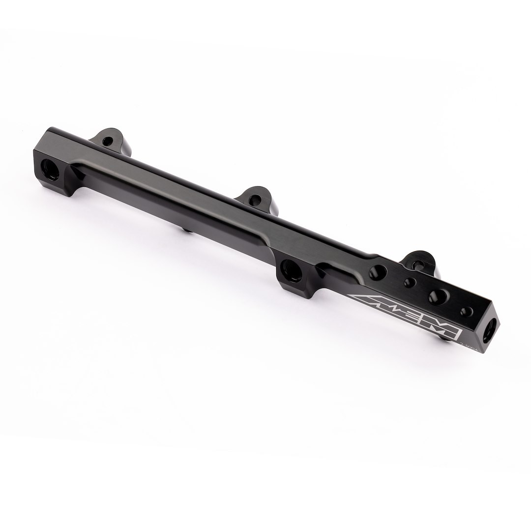 Aem Electron Fuel Injector Rail, High Volume, Anodized, Black, Aluminum, 1/2 Inch Bore Diameter, 9/16-18 Inch Threads, Single – 25-104BK