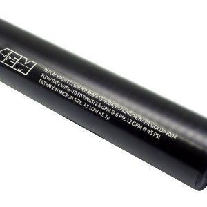 Aem Electron Fuel Filter, High Volume, For Use with High Pressure Systems, Gasoline/Alcohol, IN-Line, -10 AN Female Inlet/Outlet – 25-201BK