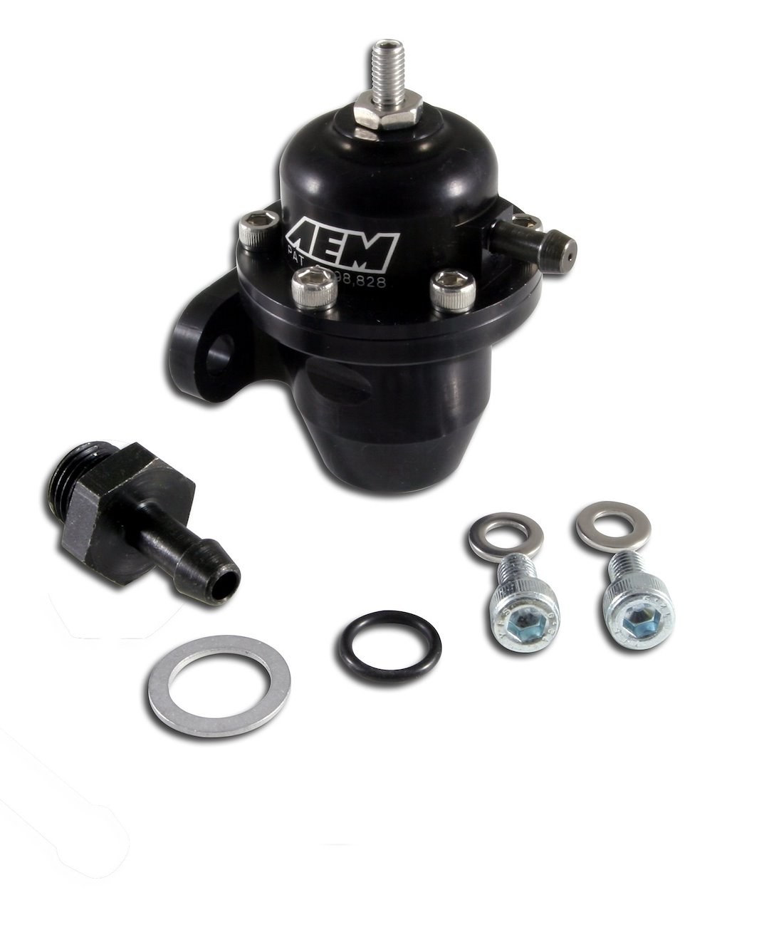 Aem Electron Fuel Pressure Regulator, 20-60 PSI, -6 AN Inlet/Stock Outlet, Gasoline, Anodized, Aluminum, With Regulator/ Fittings – 25-300BK