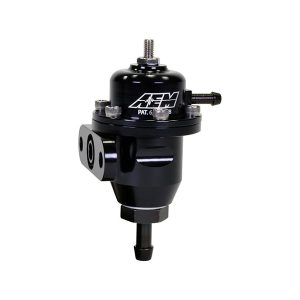 Aem Electron Fuel Pressure Regulator, 20-60 PSI, -6 AN Inlet/Stock Outlet, Gasoline, Anodized, Aluminum, With Regulator/ Fittings – 25-300BK