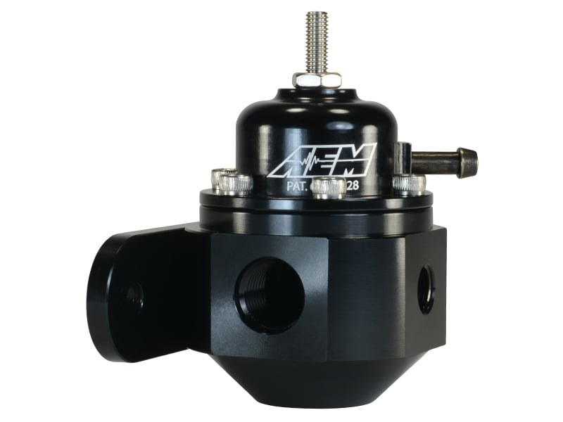 Aem Electron Fuel Pressure Regulator, 20-150 PSI, -6 AN Inlet/Stock Outlet, Gasoline, Anodized, Aluminum, With Regulator/ Fittings – 25-302BK