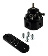 Aem Electron Fuel Pressure Regulator, 20-150 PSI, -6 AN Inlet/Stock Outlet, Gasoline, Anodized, Aluminum, With Regulator/ Fittings – 25-302BK