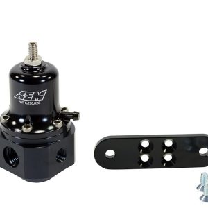 Aem Electron Fuel Pressure Regulator, 40-130 PSI, -6 AN Inlet/Stock Outlet, Gasoline, Billet, Aluminum – 25-305BK