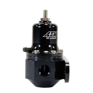 Aem Electron Fuel Pressure Regulator, 40-130 PSI, -6 AN Inlet/Stock Outlet, Gasoline, Billet, Aluminum – 25-305BK