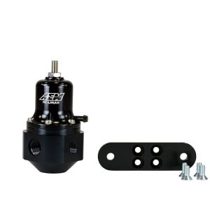 Aem Electron Fuel Pressure Regulator, 40-130 PSI, -6 AN Inlet/Stock Outlet, Gasoline, Billet, Aluminum – 25-305BK