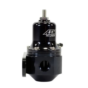 Aem Electron Fuel Pressure Regulator, 40-130 PSI, -6 AN Inlet/Stock Outlet, Gasoline, Billet, Aluminum – 25-305BK
